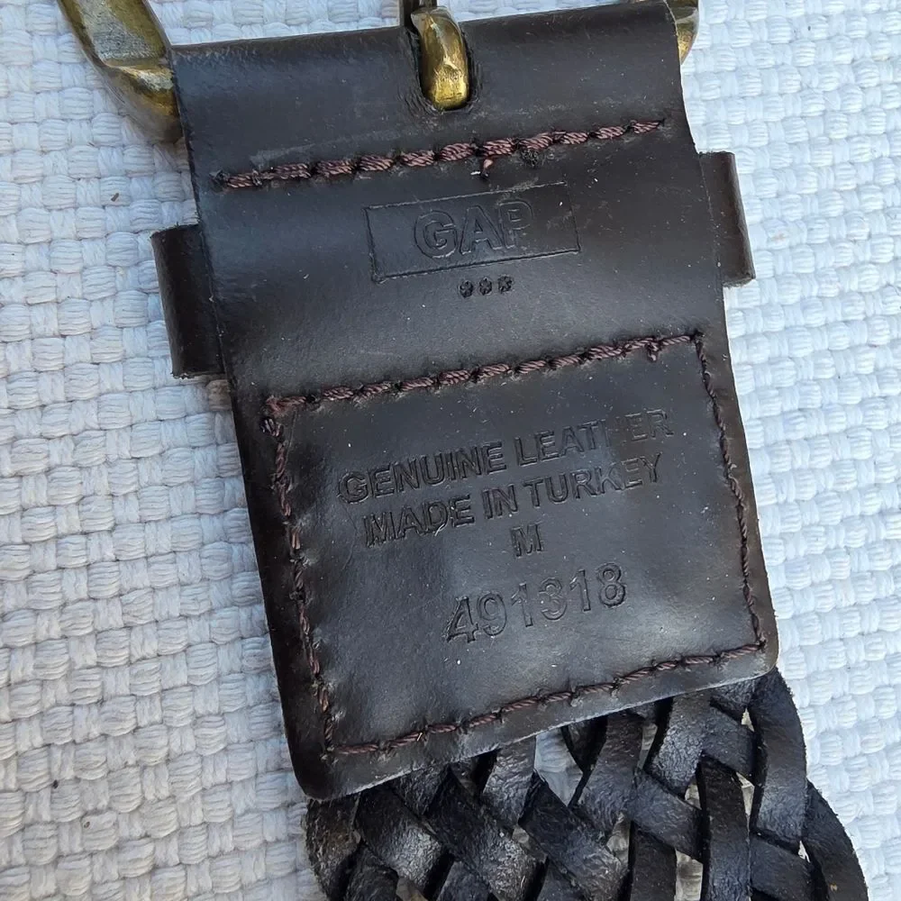 Gap woven leather belt 90s y2k